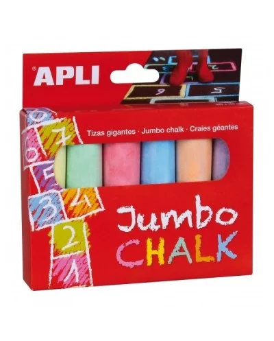 6 Jumbo Chalk Apli Kids