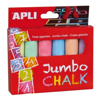 6 Jumbo Chalk Apli Kids
