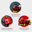 Trattore rosso cavalcabile Bigjigs Toys
