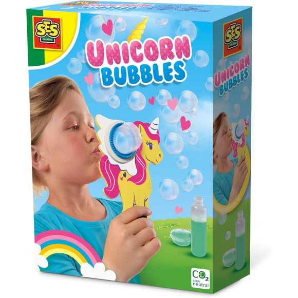 Unicorno soffia bolle