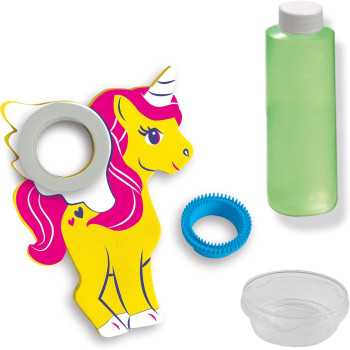 Unicorno soffia bolle