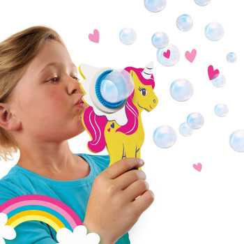Unicorno soffia bolle